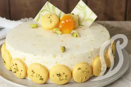 Torta de Damasco com Pistache Torta de Damasco com Pistache