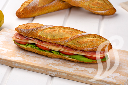 Sanduíche Baguette Lemon Pepper Salaminho Italiano